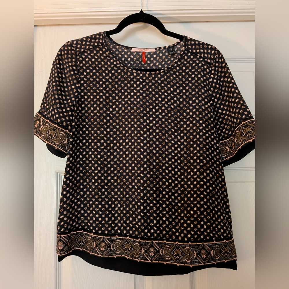 Scotch & Soda Black Patterned Women's Blouse. Size X-Small.